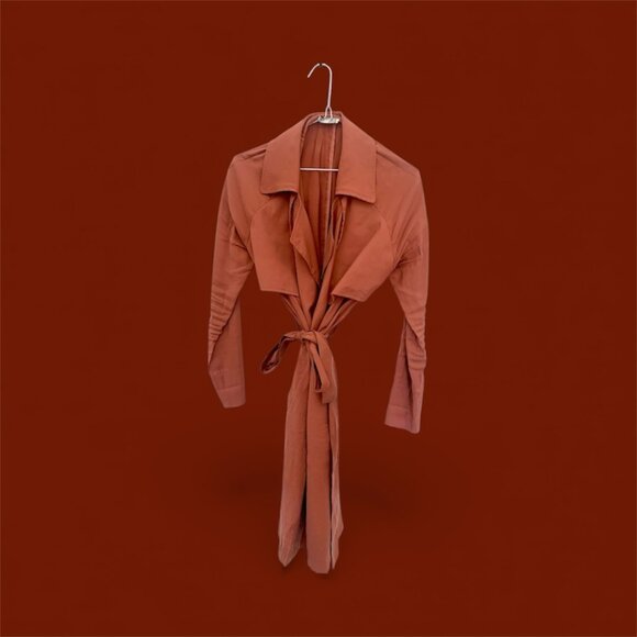 Light terracotta trench coat - Picture 2 of 5
